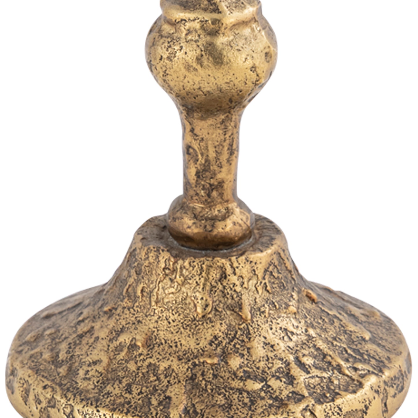 Decorative gold candle holder on a white background