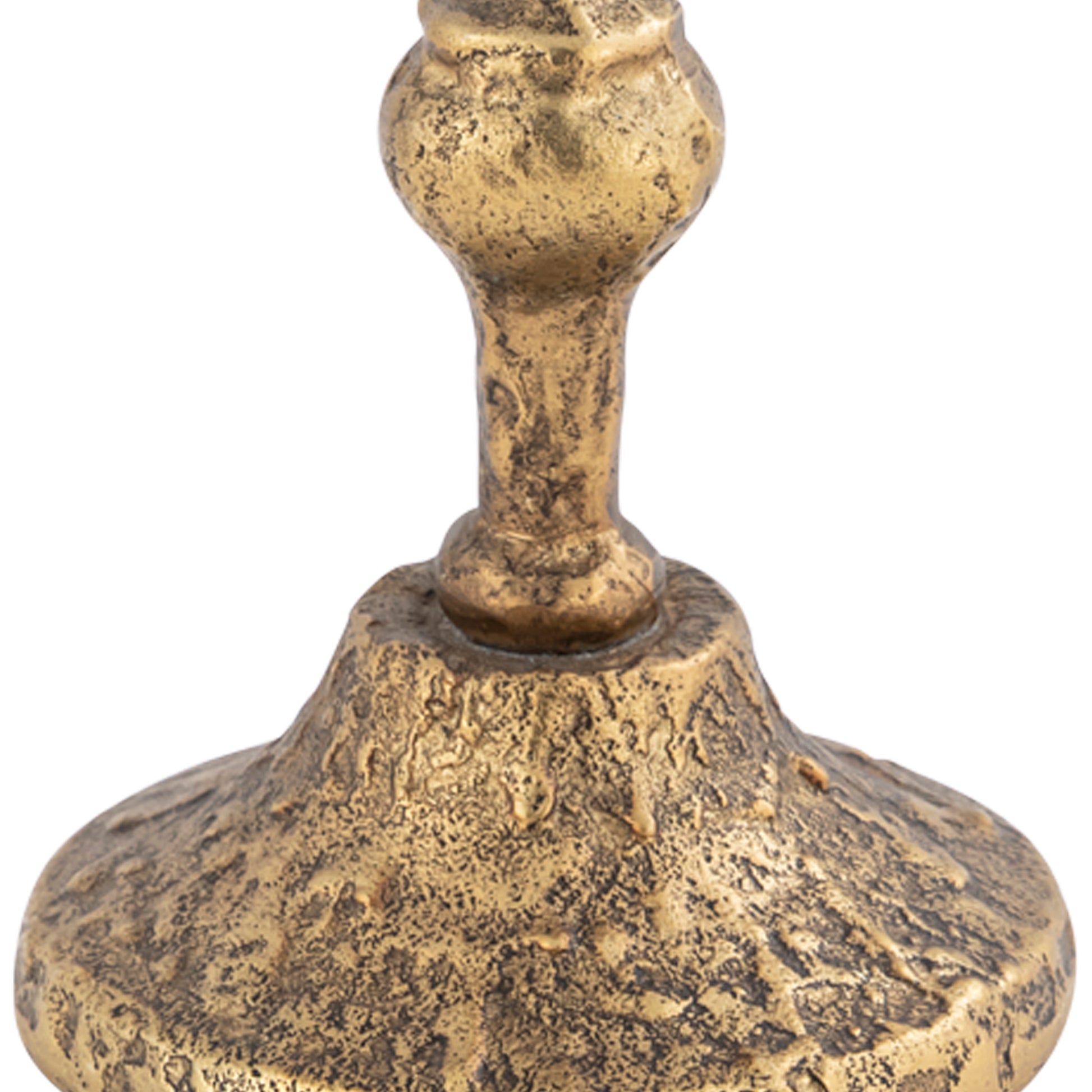 Decorative gold candle holder on a white background