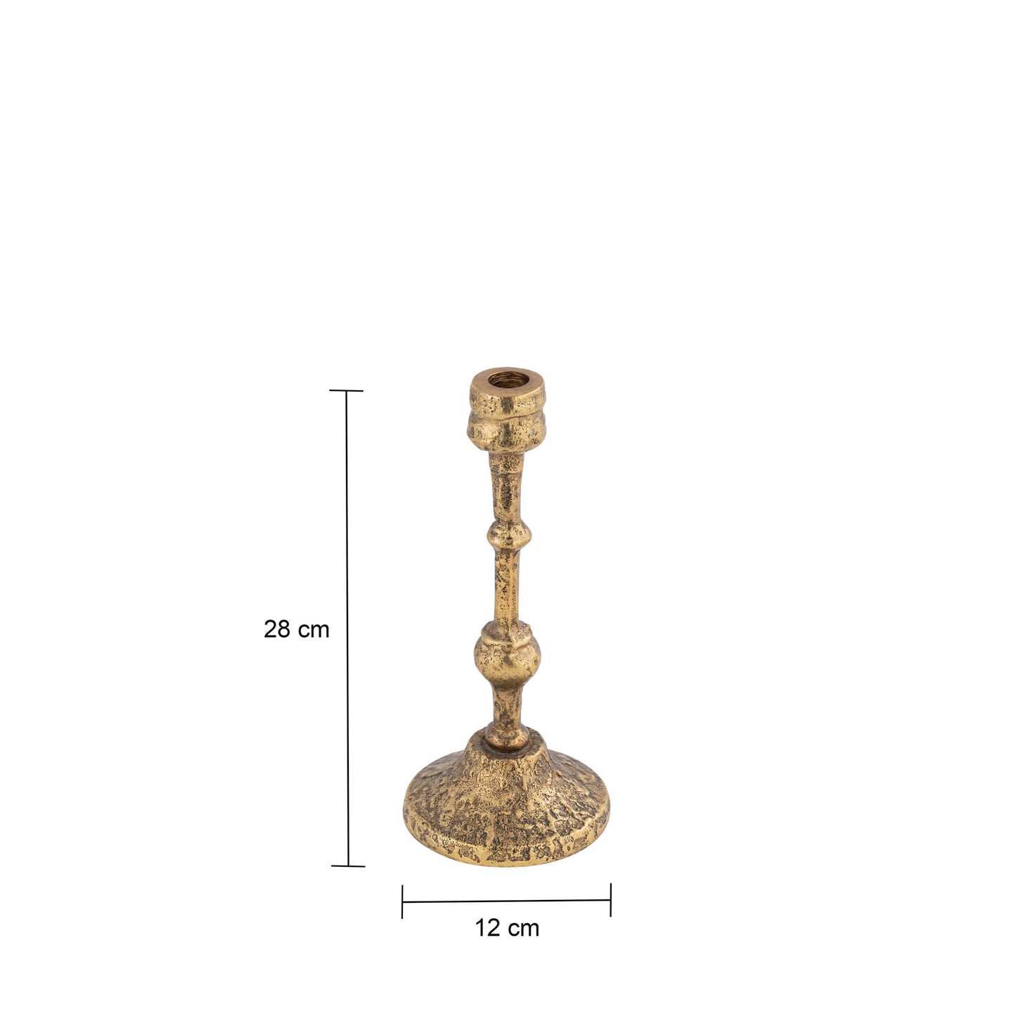 Decorative gold candle holder on a white background