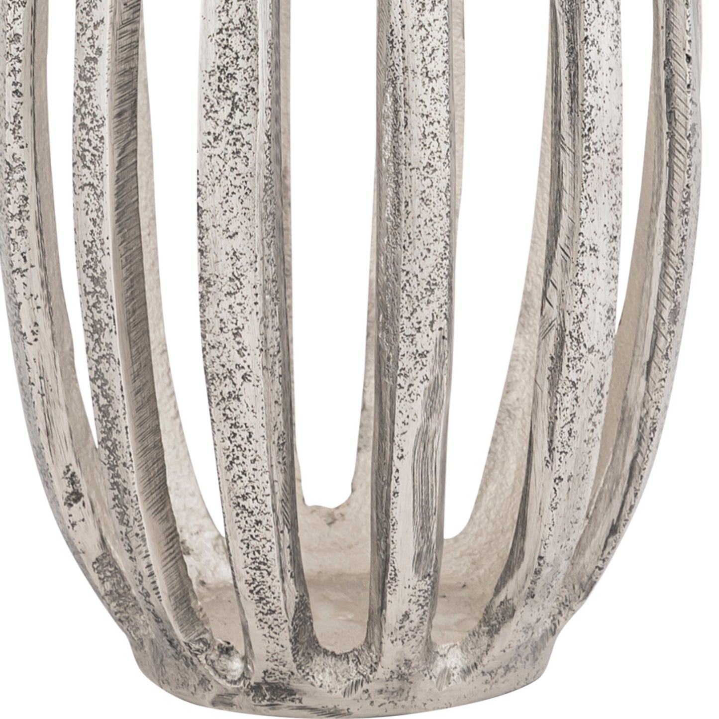Matlock Arched Metal Pillar Candle Holder Antique Silver (19cm X 30cm)