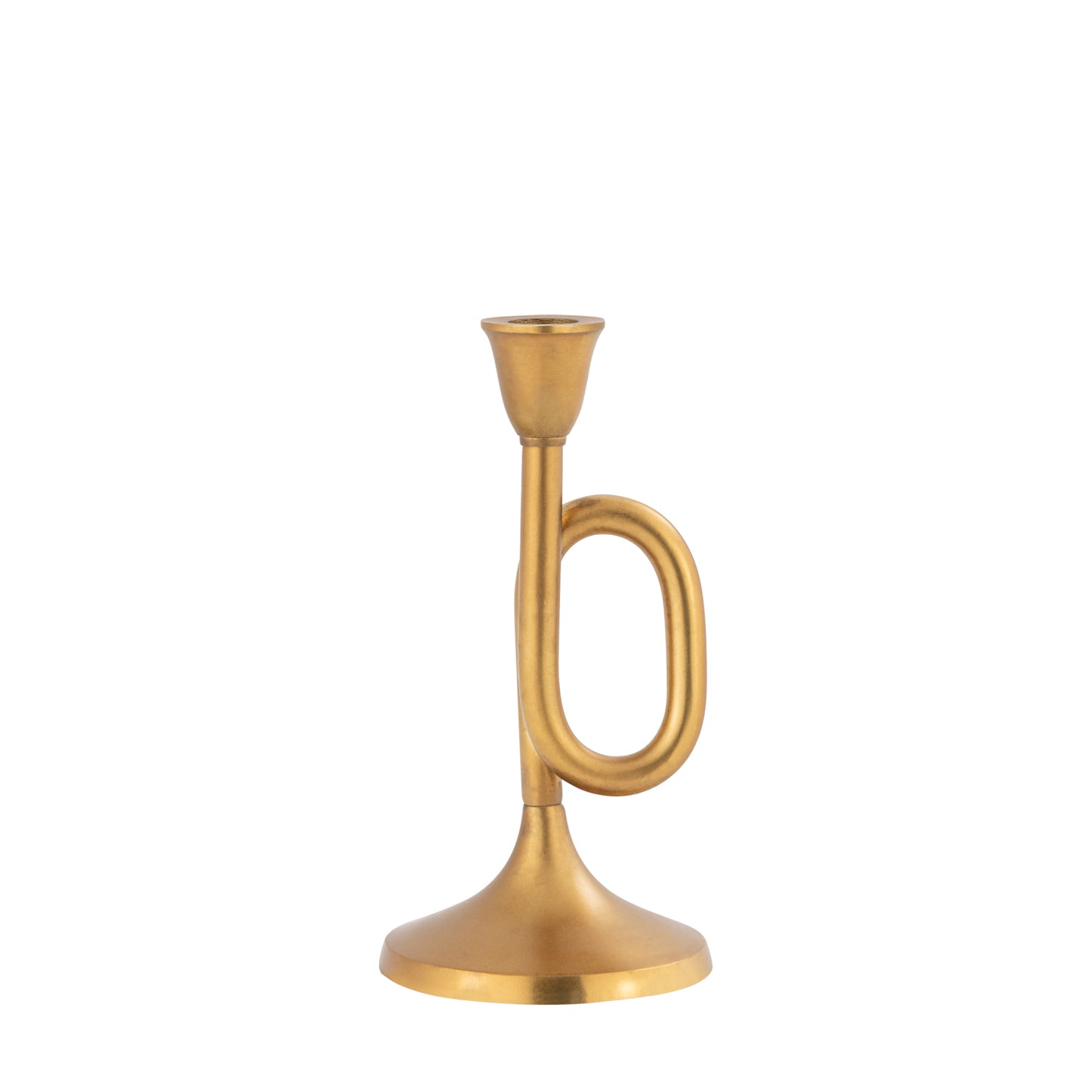 Gold candle holder on a white background