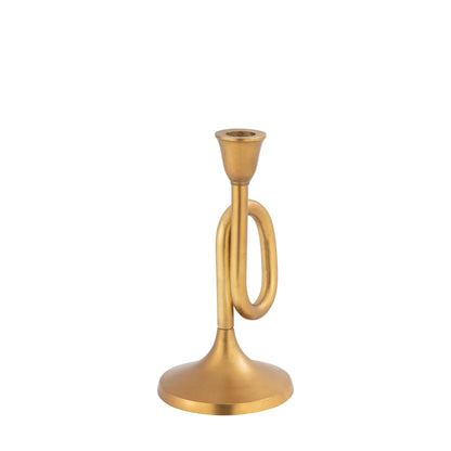 Gold candle holder on a white background