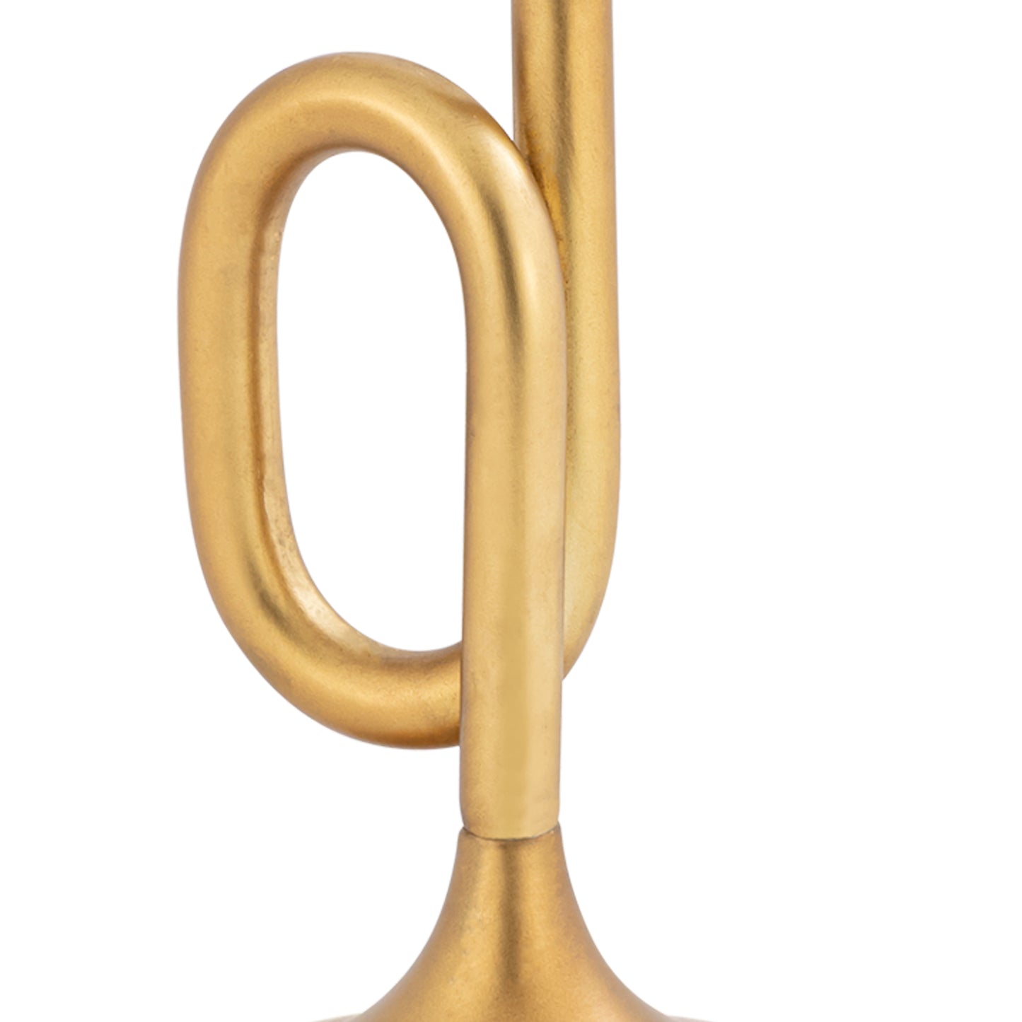 Close-up of a gold candle holder with a white background