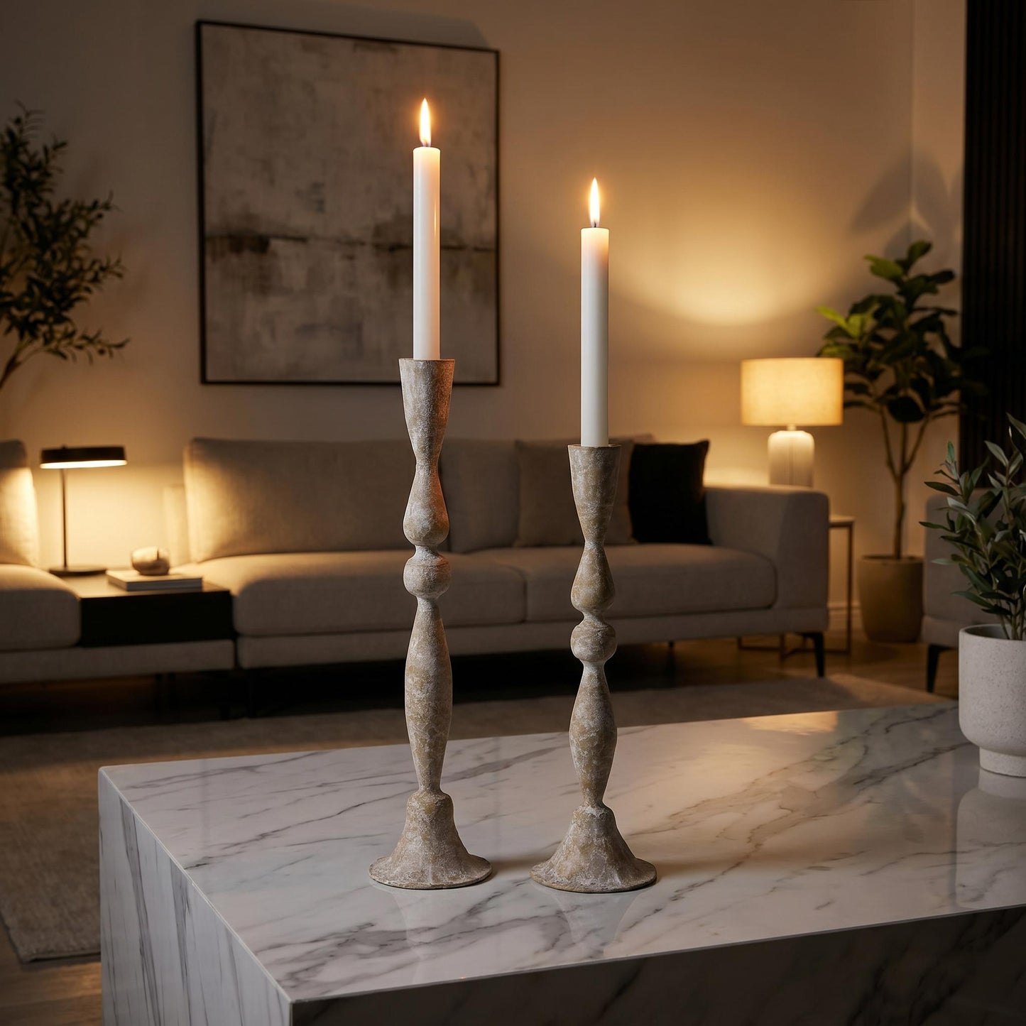 Taper Candle Holders Forged Iron | Set of 2 | Regis