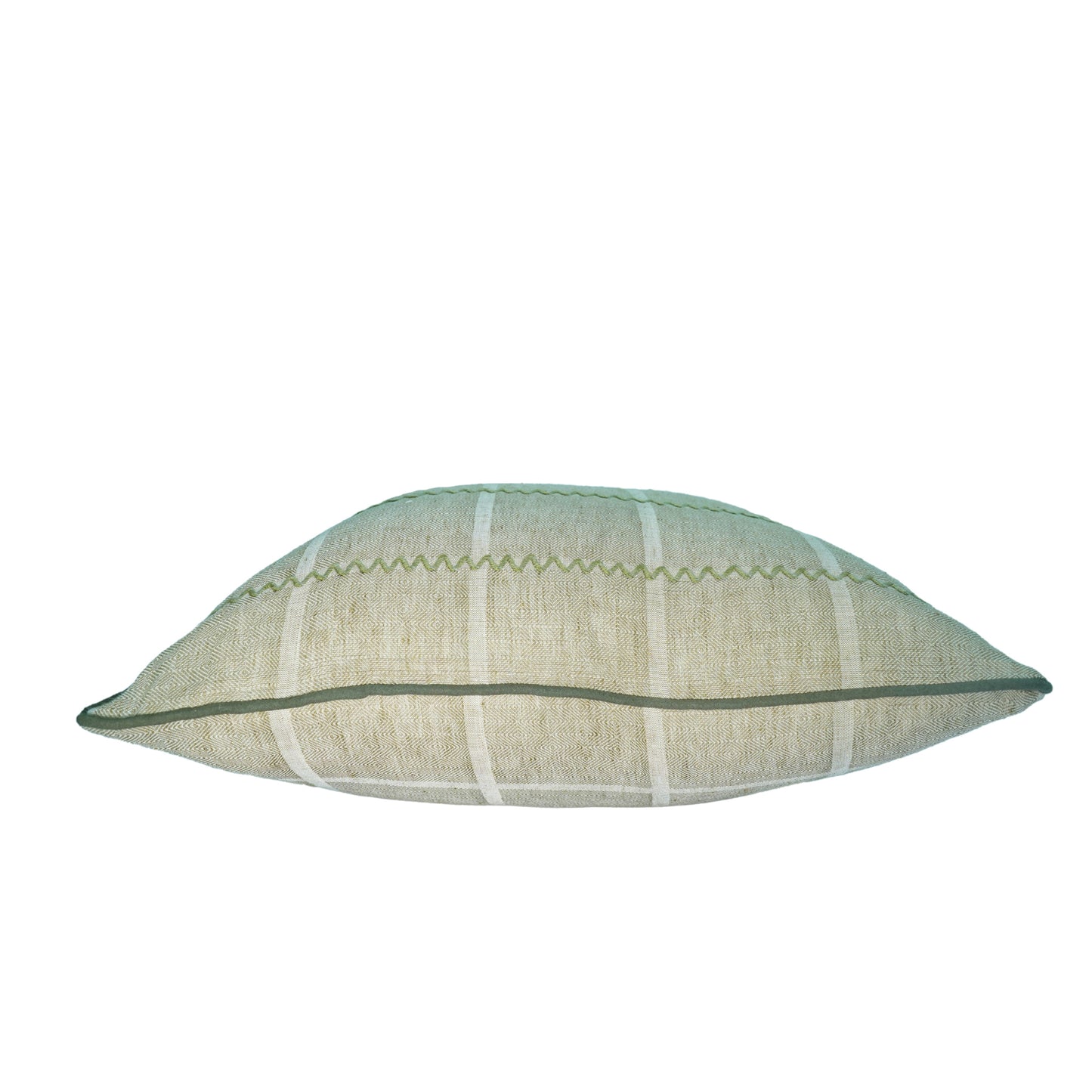 Beige Woven Linen Cushion Cover with Embroidered Detail – 45cm