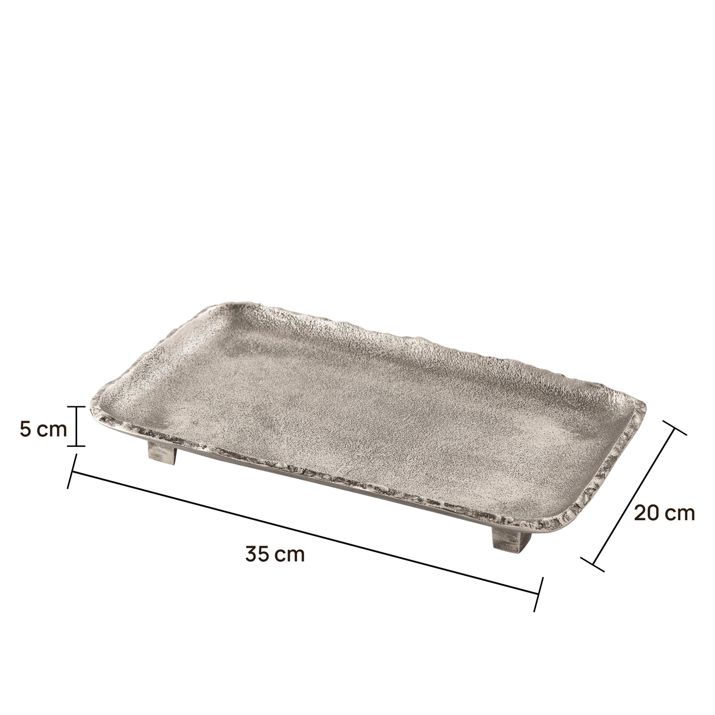 Ely Rectangular Tray Medium Antique Silver
