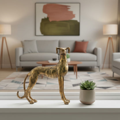 Greyhound Dog Statue Antique Brass Finish – Elegant Home Decor | Aspen – Serene Living