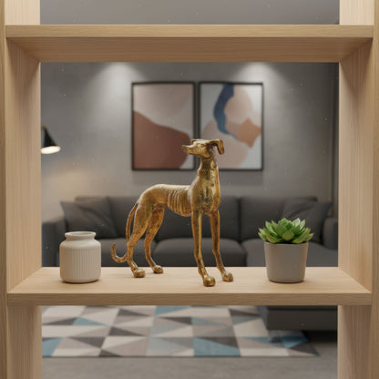 Greyhound Dog Statue Antique Brass Finish – Elegant Home Decor | Aspen – Serene Living