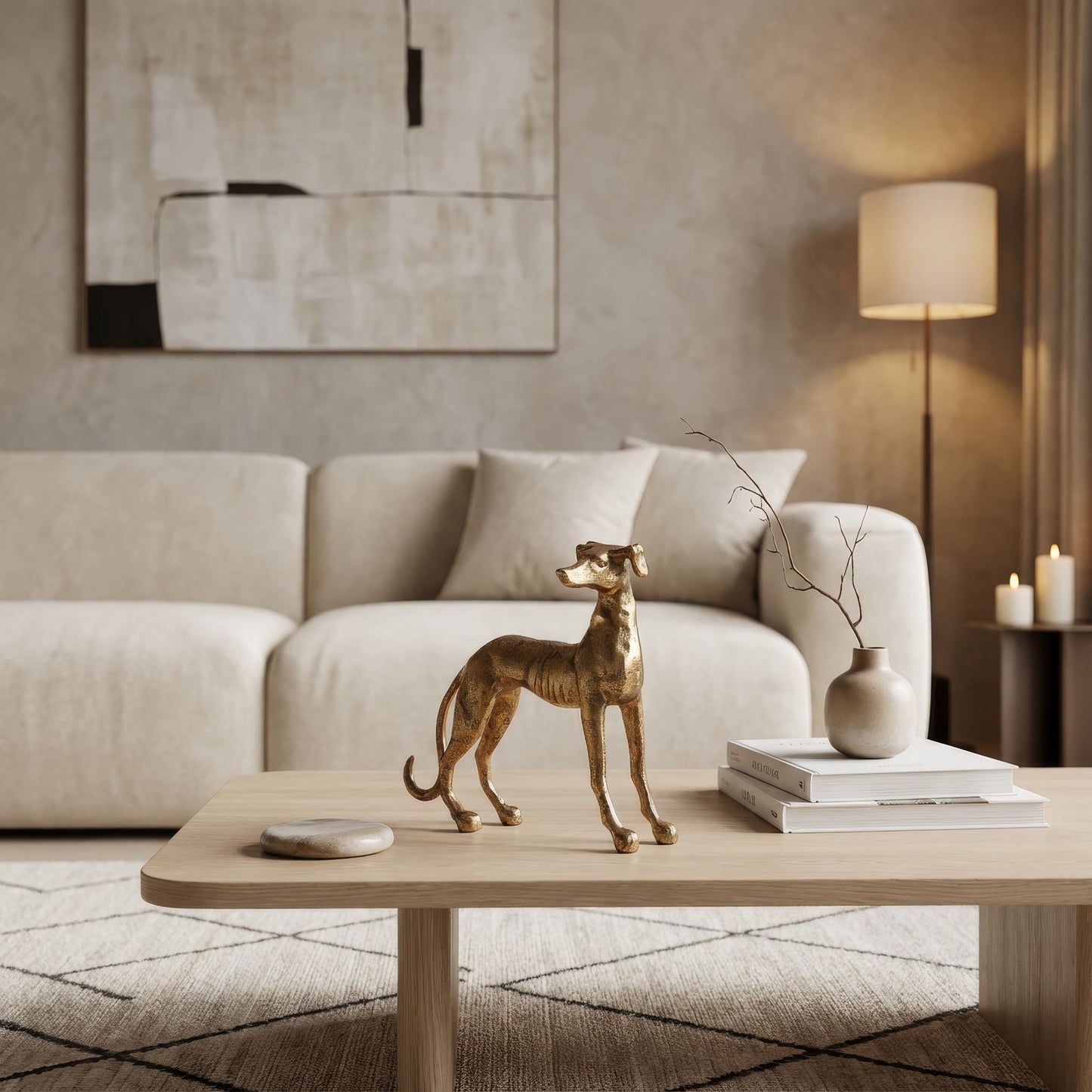 Greyhound Dog Statue Antique Brass Finish – Elegant Home Decor | Aspen – Serene Living
