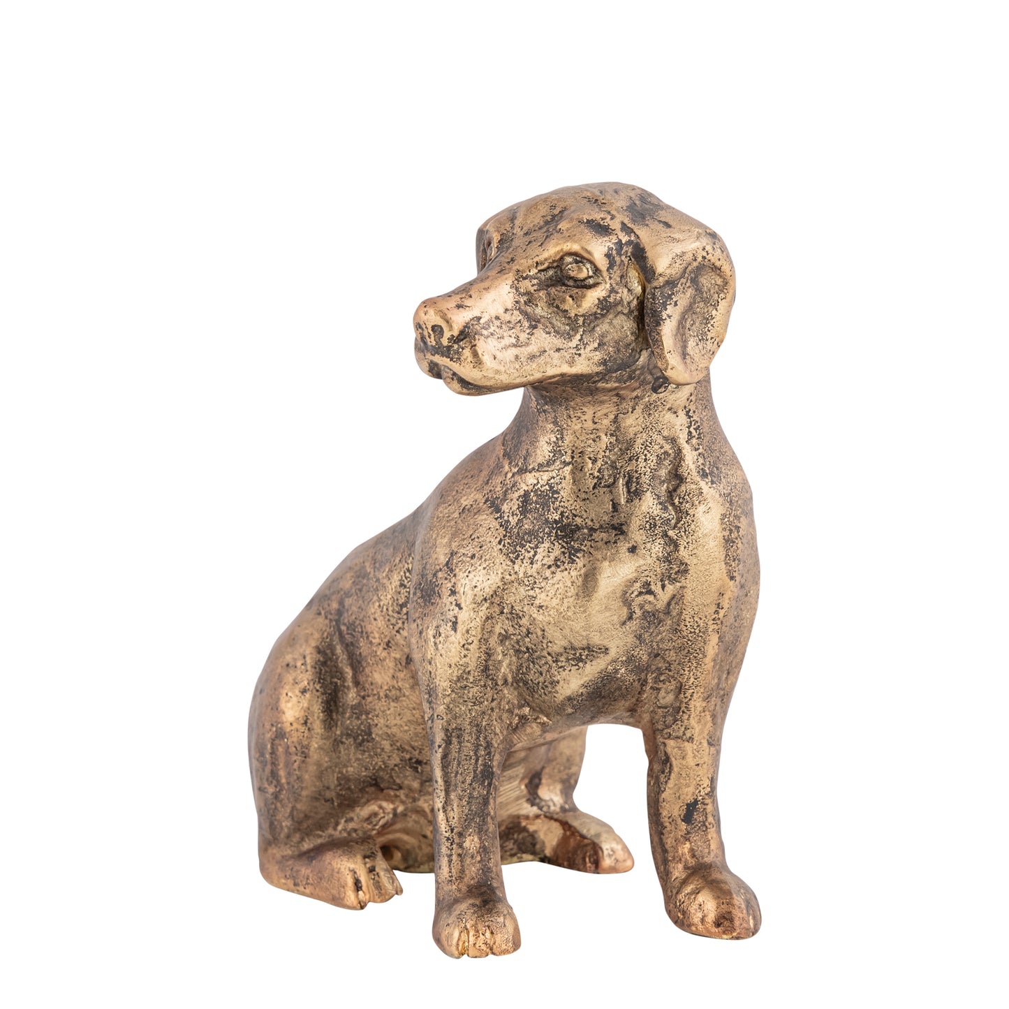 Dash Sitting Dog Statuette Antique Brass