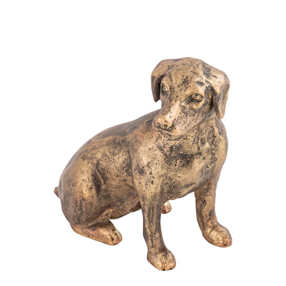 Dash Sitting Dog Statuette Antique Brass