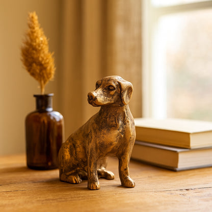 Dash Sitting Dog Statuette Antique Brass