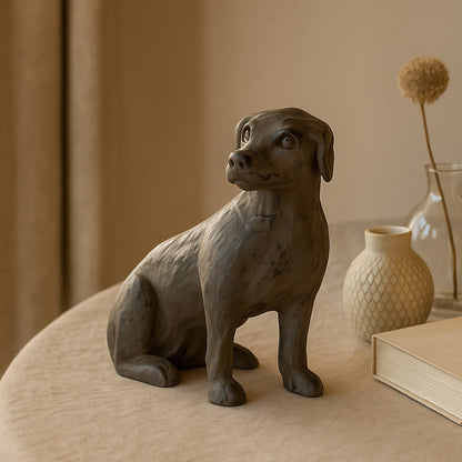 Dash Sitting Dog Statuette Rust Bronze