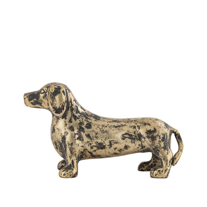 Leila Dachshund Dog Statuette Antique Antique Gold