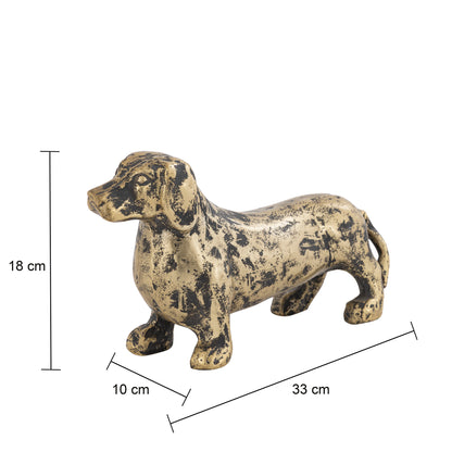 Leila Dachshund Dog Statuette Antique Antique Gold