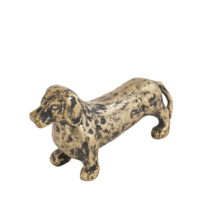 Leila Dachshund Dog Statuette Antique Antique Gold
