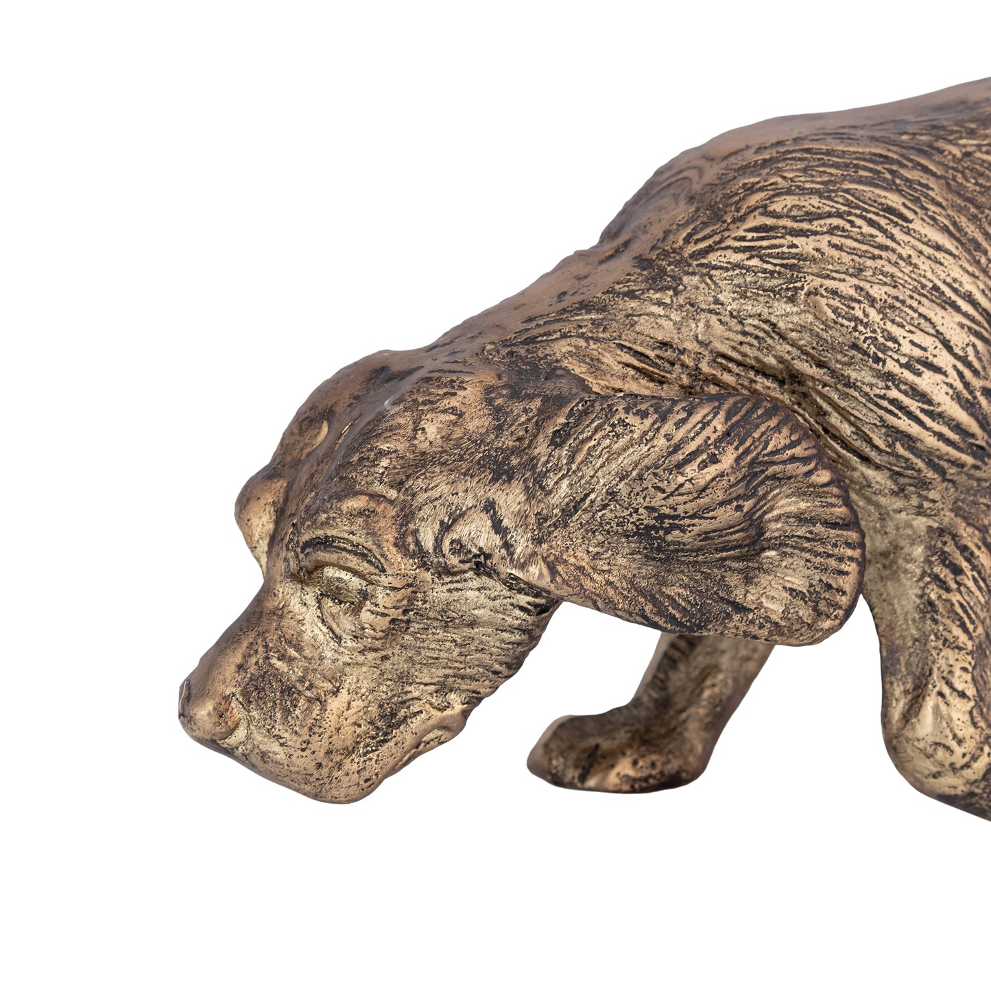 Sniffing Dog Statue Antique Brass Finish | Milo