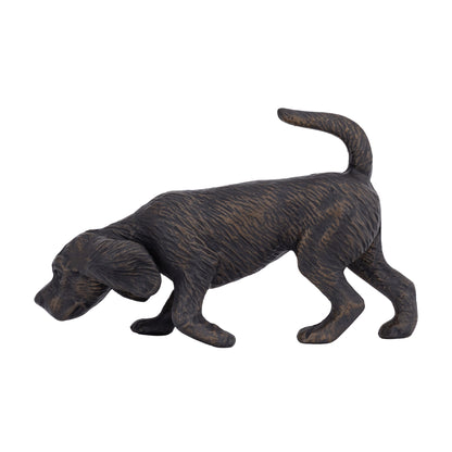 Sniffing Dog Statue Antique Bronze Finish | Milo