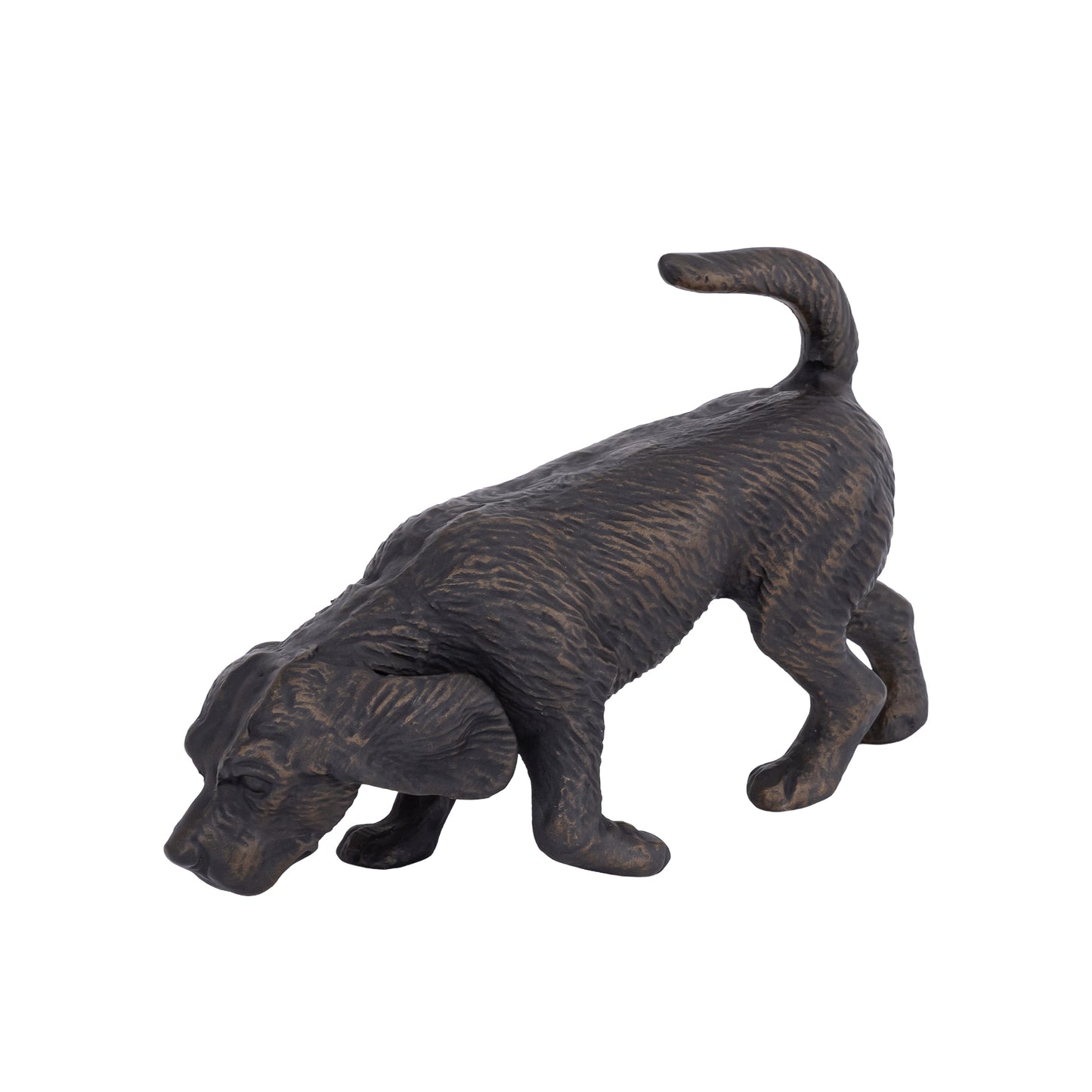 Sniffing Dog Statue Antique Bronze Finish | Milo