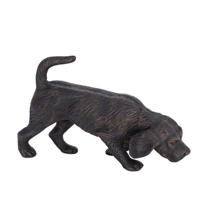 Sniffing Dog Statue Antique Bronze Finish | Milo