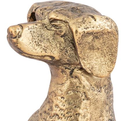 Ziggy Sitting Dog Statuette Antique Brass Finish