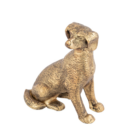 Ziggy Sitting Dog Statuette Antique Brass Finish