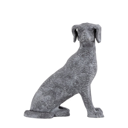 Ziggy Sitting Dog Statuette Concrete Grey Finish