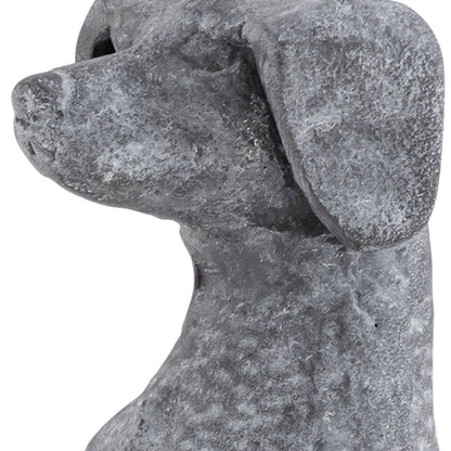 Ziggy Sitting Dog Statuette Concrete Grey Finish