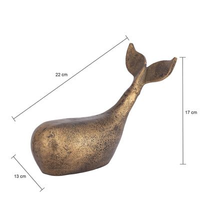 Dolphin Statue Large Antique Brass Finish | Flipper