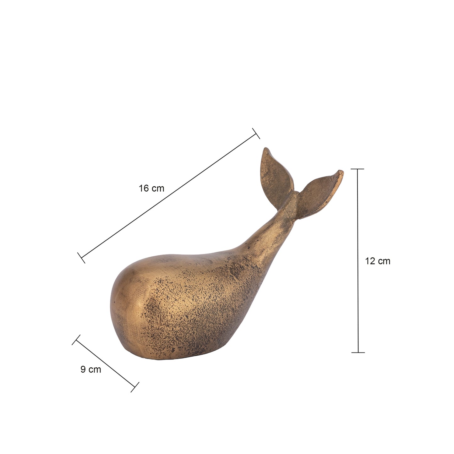 Dolphin Statue Small Antique Brass Finish | Flipper