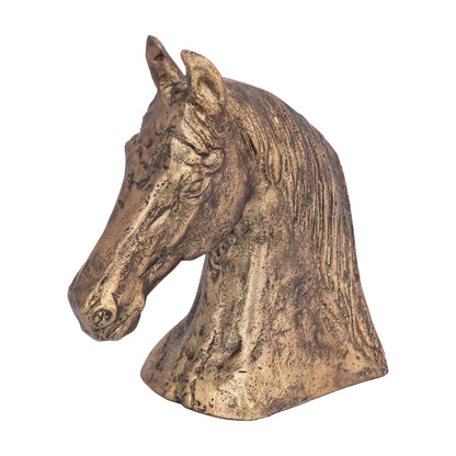 Blaze Horse Statuette Antique Brass | Elegant Bookend