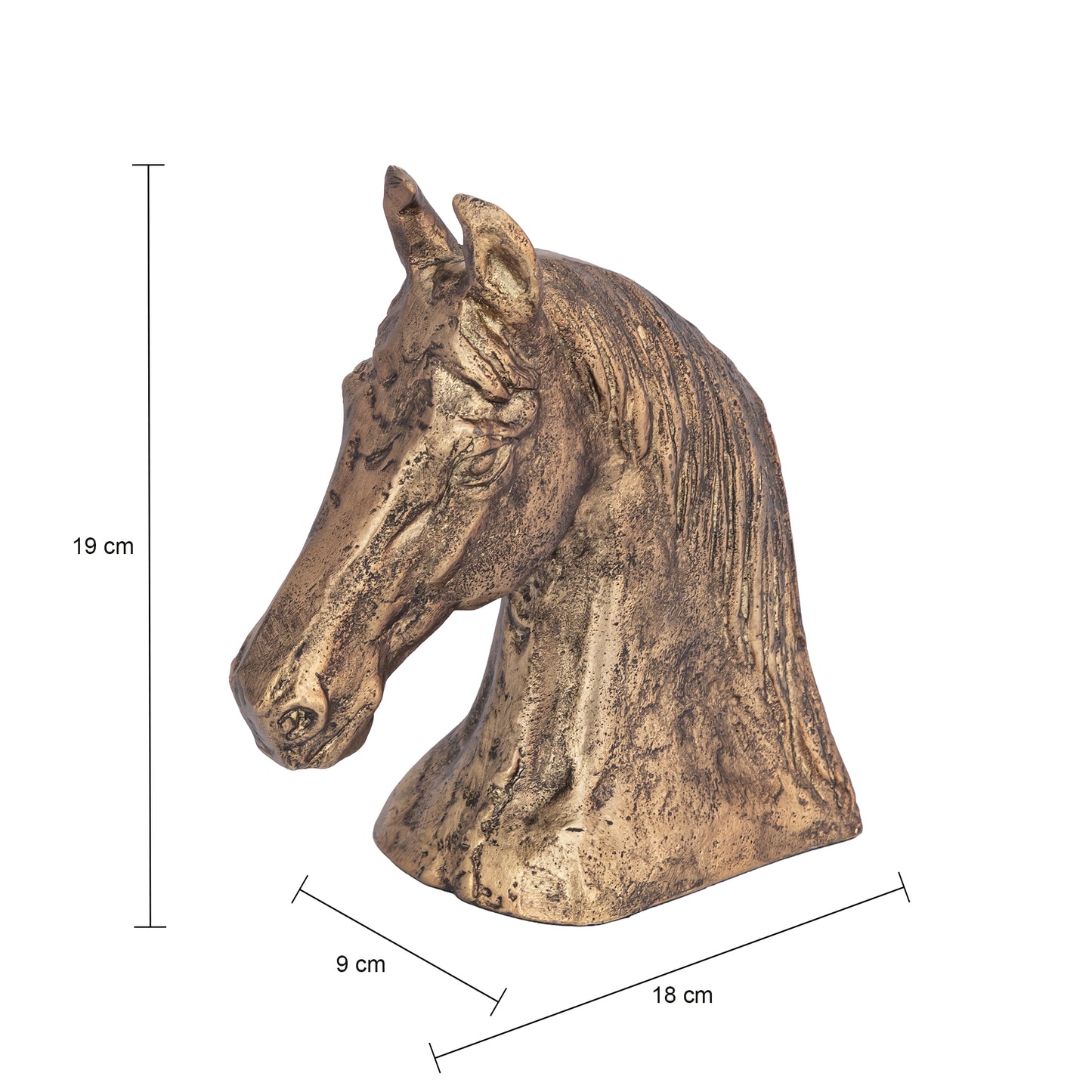 Blaze Horse Statuette Antique Brass | Elegant Bookend