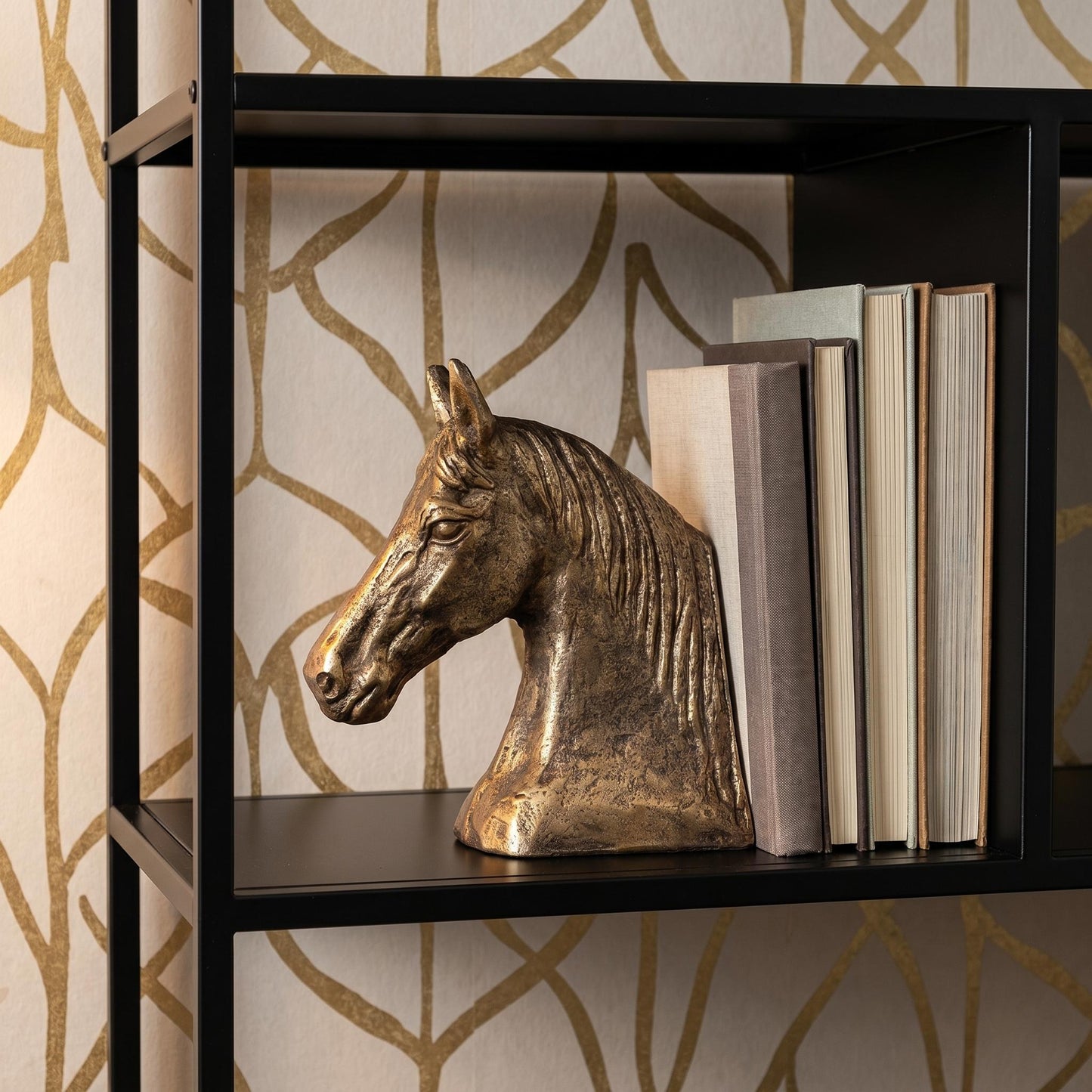 Blaze Horse Statuette Antique Brass | Elegant Bookend