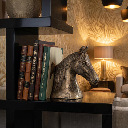 Blaze Horse Statuette Antique Brass | Elegant Bookend