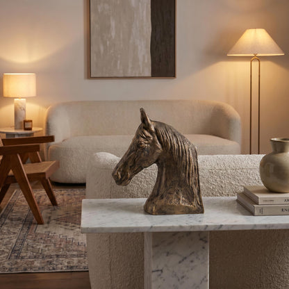 Blaze Horse Statuette Antique Brass | Elegant Bookend