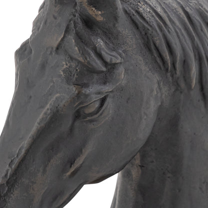 Blaze Horse Statuette Antique Bronze | Elegant Bookend