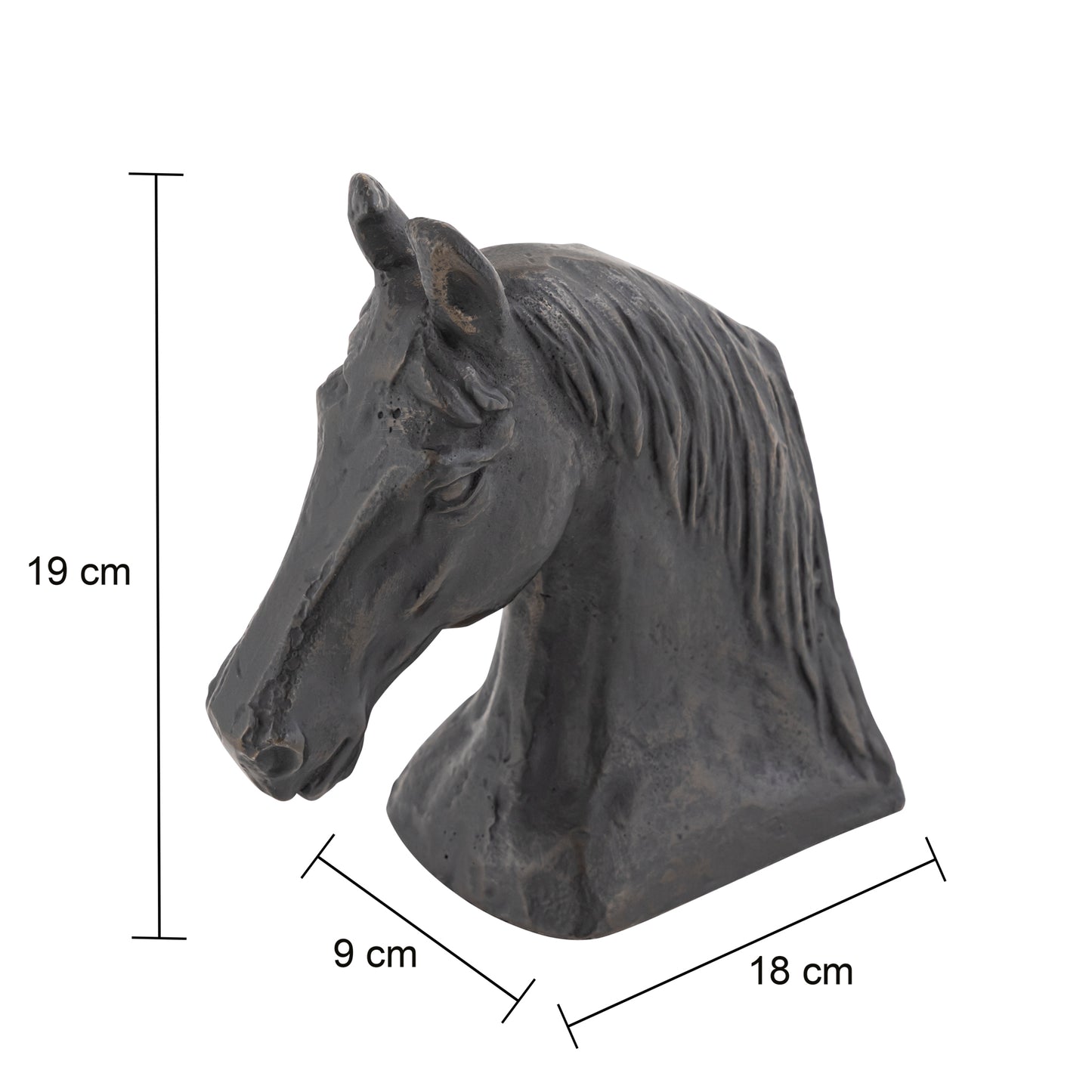 Blaze Horse Statuette Antique Bronze | Elegant Bookend