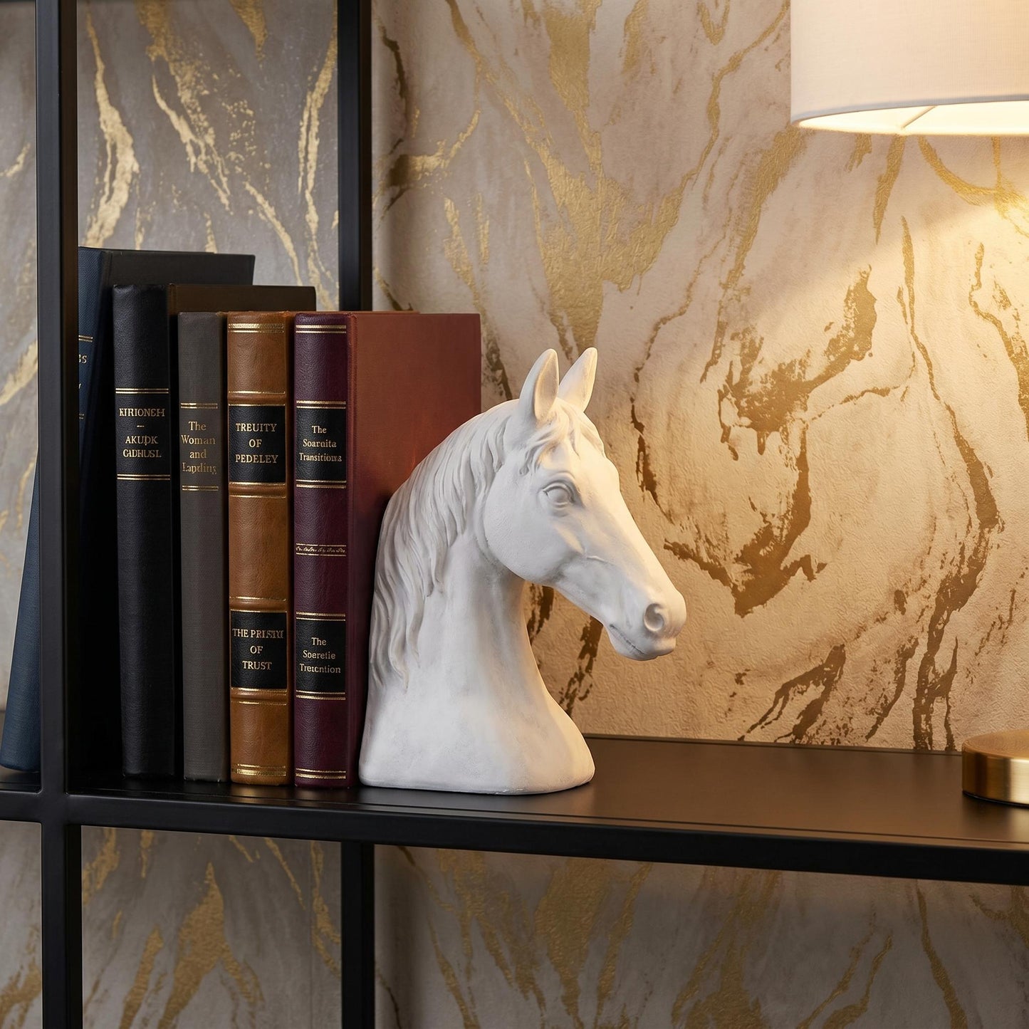 Blaze Horse Statuette White | Elegant Bookend