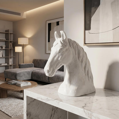 Blaze Horse Statuette White | Elegant Bookend