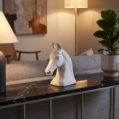 Blaze Horse Statuette White | Elegant Bookend