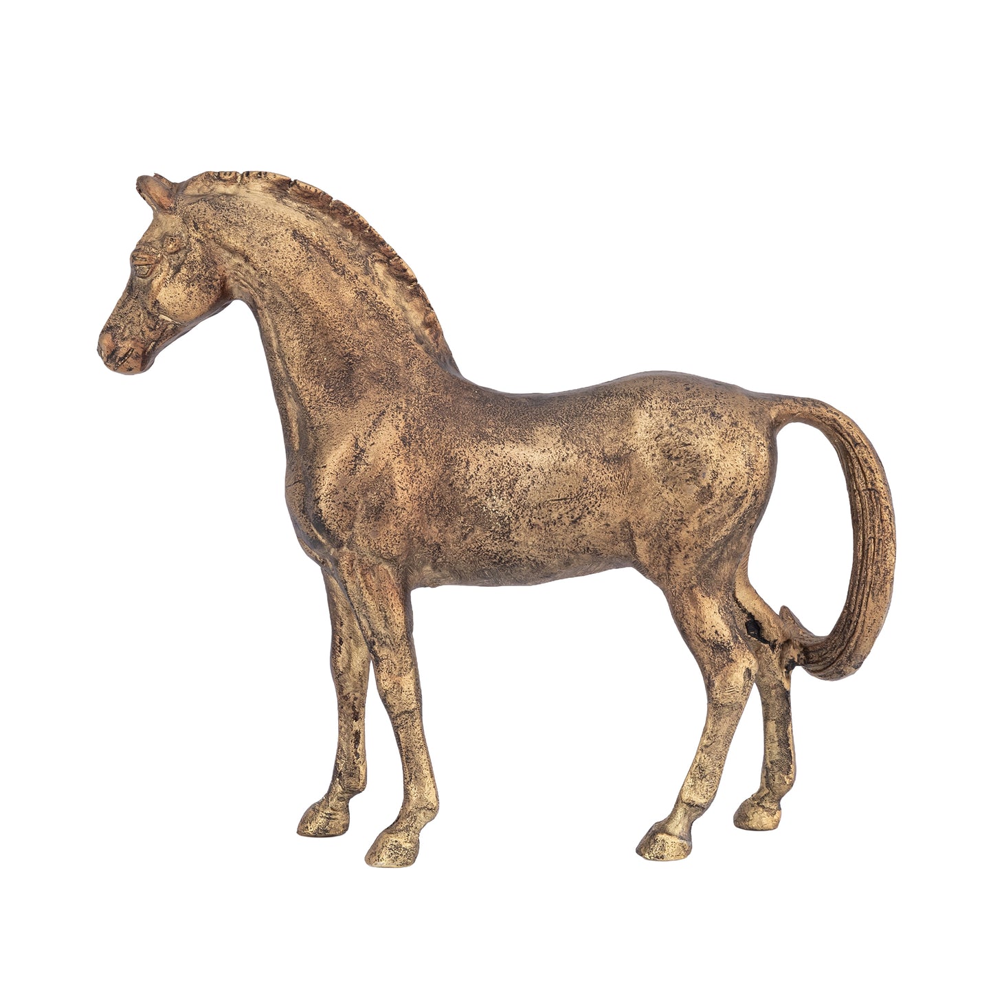 Thoroughbred Horse Statue Antique Brass Finish | Prince – Serene Living