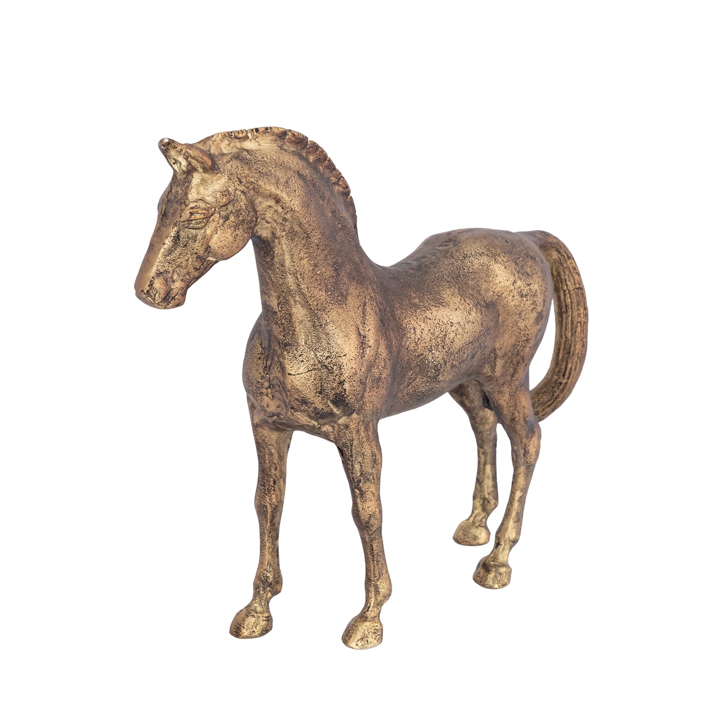 Thoroughbred Horse Statue Antique Brass Finish | Prince – Serene Living