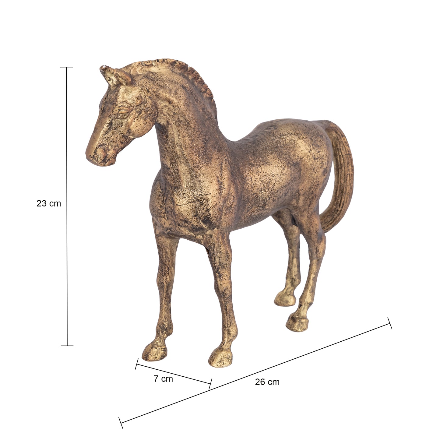 Thoroughbred Horse Statue Antique Brass Finish | Prince – Serene Living