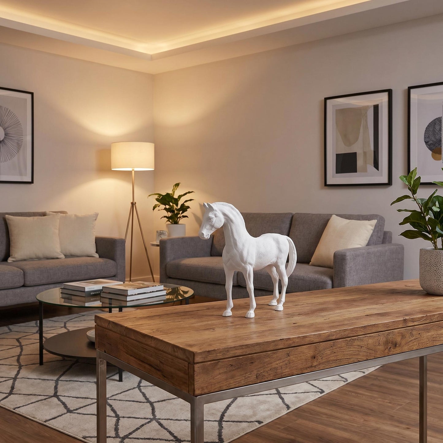 Thoroughbred Horse Statue White Finish | Prince – Serene Living