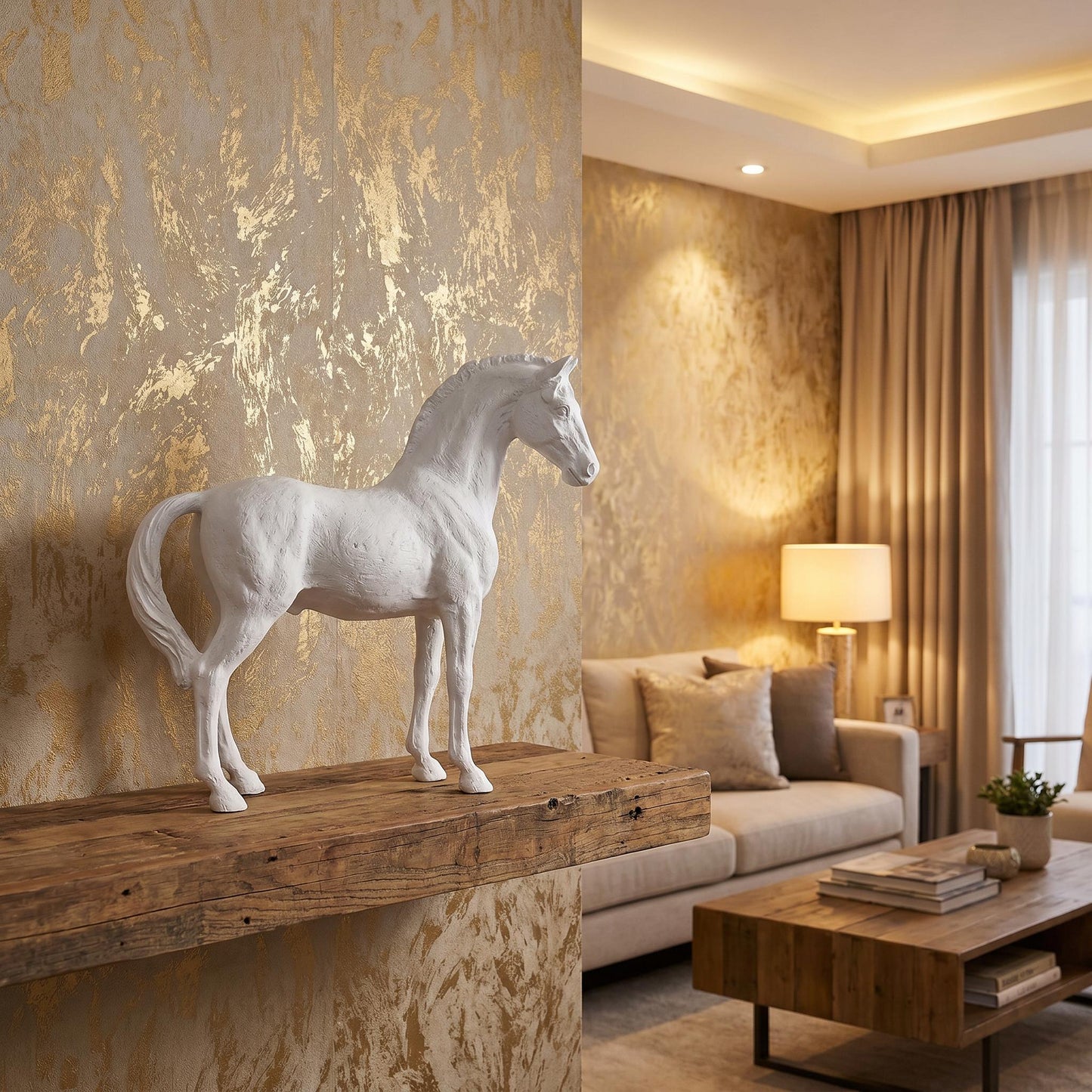 Thoroughbred Horse Statue White Finish | Prince – Serene Living