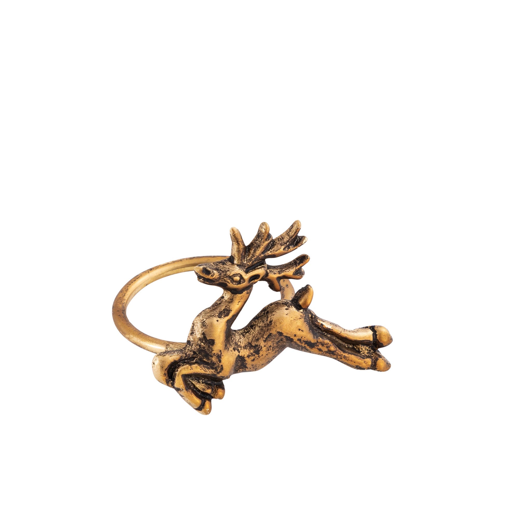 Gold deer-shaped napkin ring