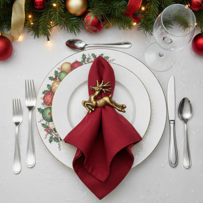 Comet Reindeer Metal Napkin Ring Antique Brass (Set of 4)