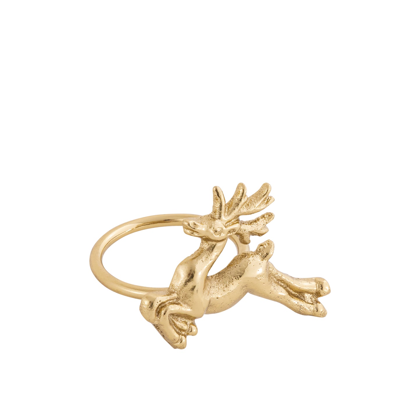 Comet Reindeer Metal Napkin Ring Gold (Set of 4)