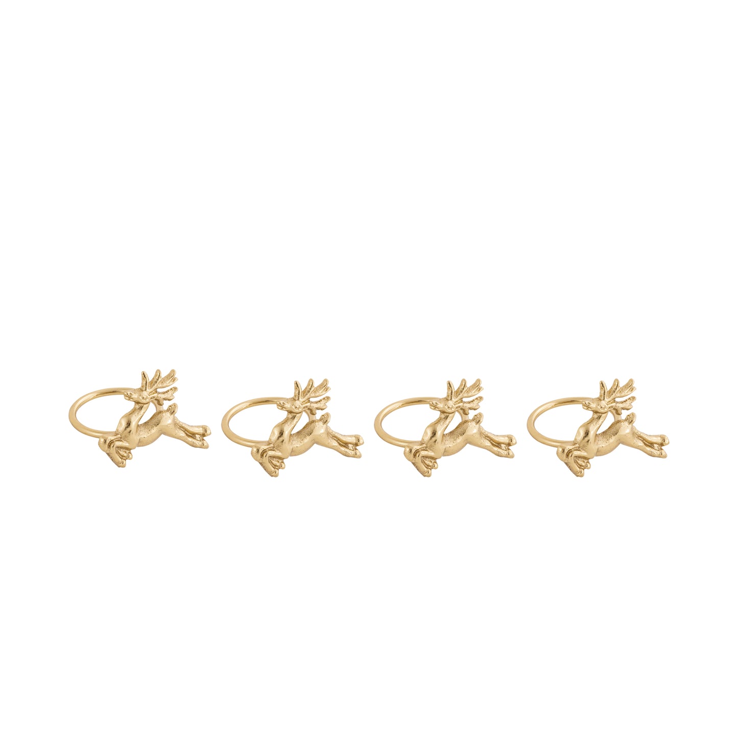 Comet Reindeer Metal Napkin Ring Gold (Set of 4)