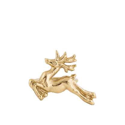 Comet Reindeer Metal Napkin Ring Gold (Set of 4)